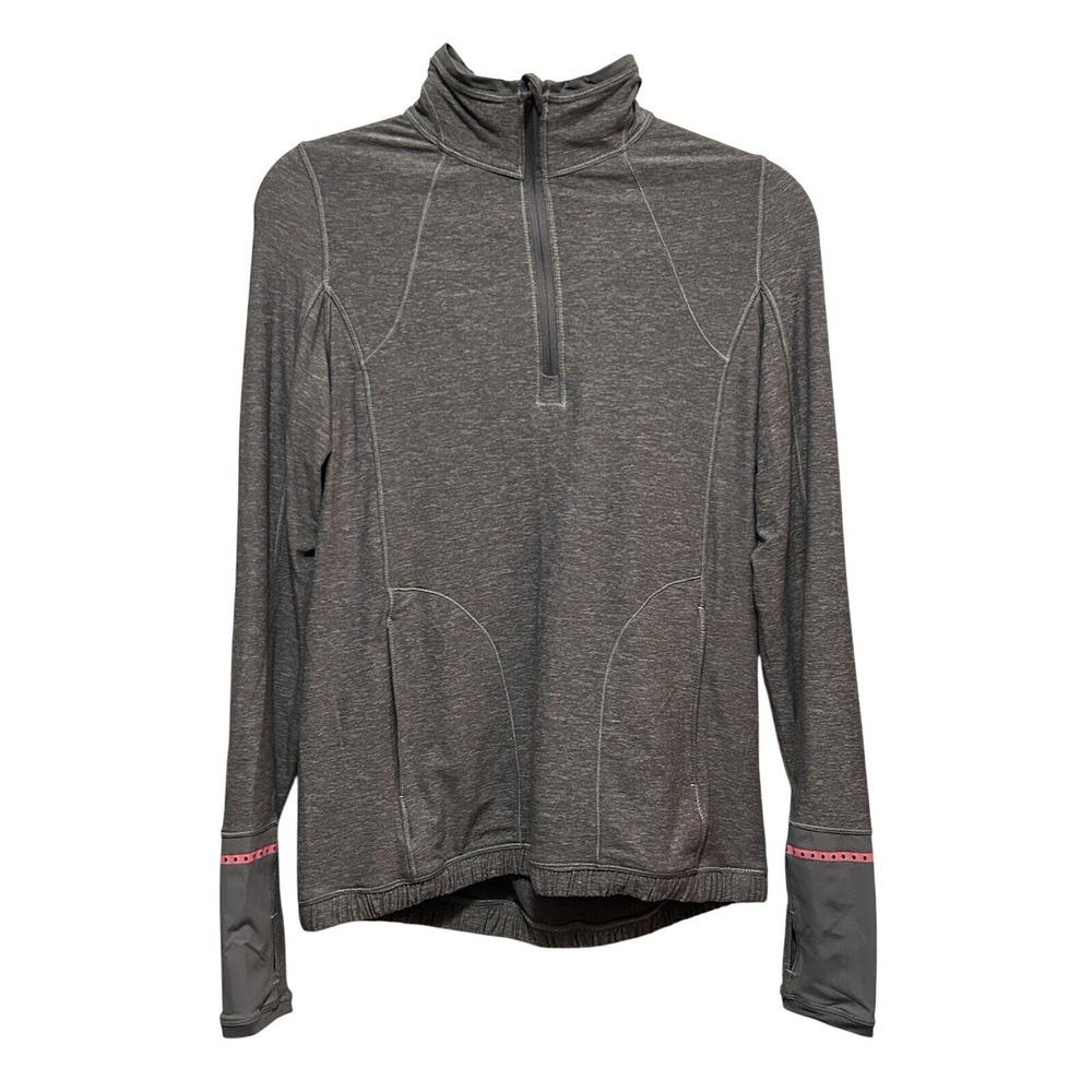 LULULEMON pace pusher half zip pullover in heathered slate/slate Gray size 6 EUC
